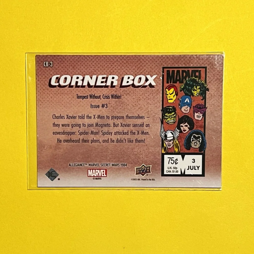 2024 Upper Deck Marvel Allegiance Secret Wars Corner Box #CB-3 Comic Covers Card